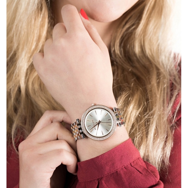 MICHAEL KORS ženske ure MK3203 Darci – dvobarvna ura s kristali